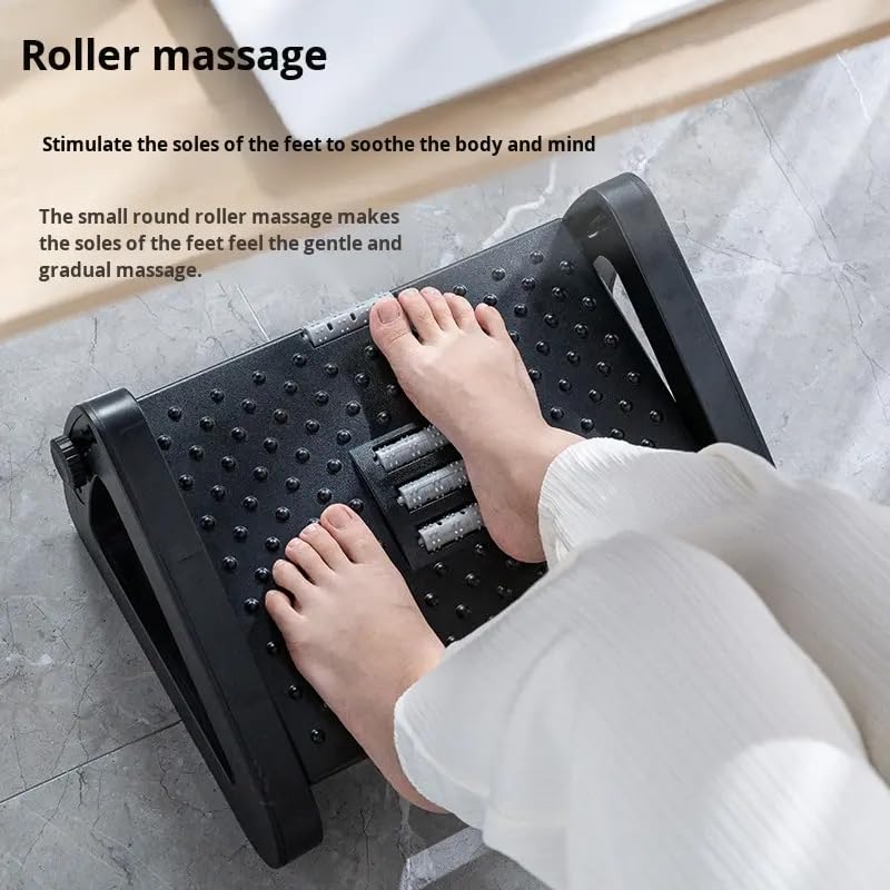 MRC Adjustable Foot Rest for Office Chair with Acupressure Points and Roller | Ergonomic Footrest for Office Desk with 6 Heights - MRC Executive Chairs