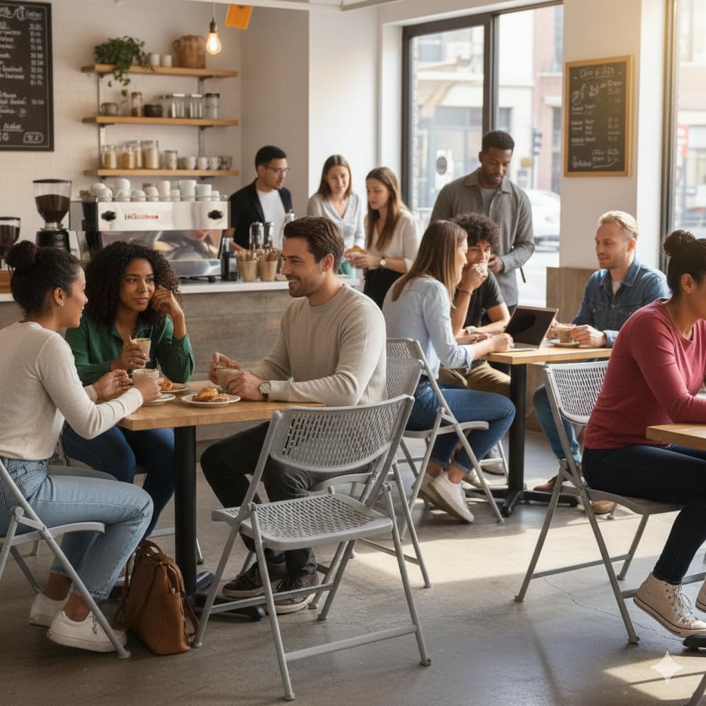 MRC Lazer Folding Chair | Breathable Nylon Seat for Space-Saving Design for Home, Office, and Dorm Rooms - MRC Executive Chairs