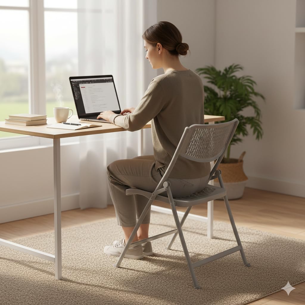 MRC Lazer Folding Chair | Breathable Nylon Seat for Space-Saving Design for Home, Office, and Dorm Rooms - MRC Executive Chairs