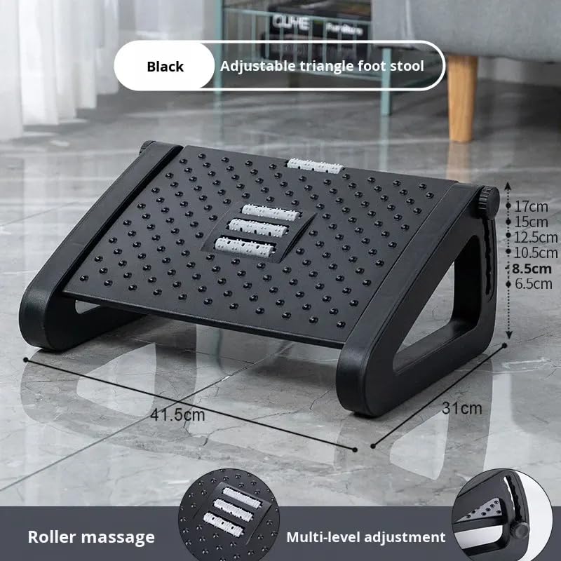 MRC Adjustable Foot Rest for Office Chair with Acupressure Points and Roller | Ergonomic Footrest for Office Desk with 6 Heights - MRC Executive Chairs