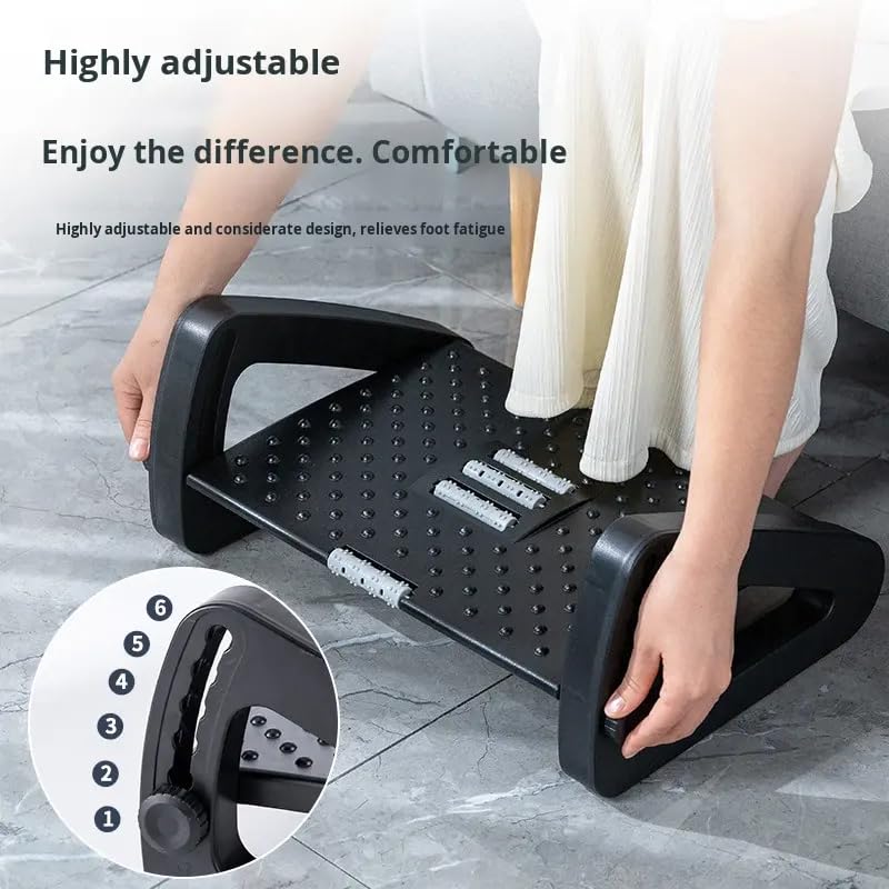 MRC Adjustable Foot Rest for Office Chair with Acupressure Points and Roller | Ergonomic Footrest for Office Desk with 6 Heights - MRC Executive Chairs