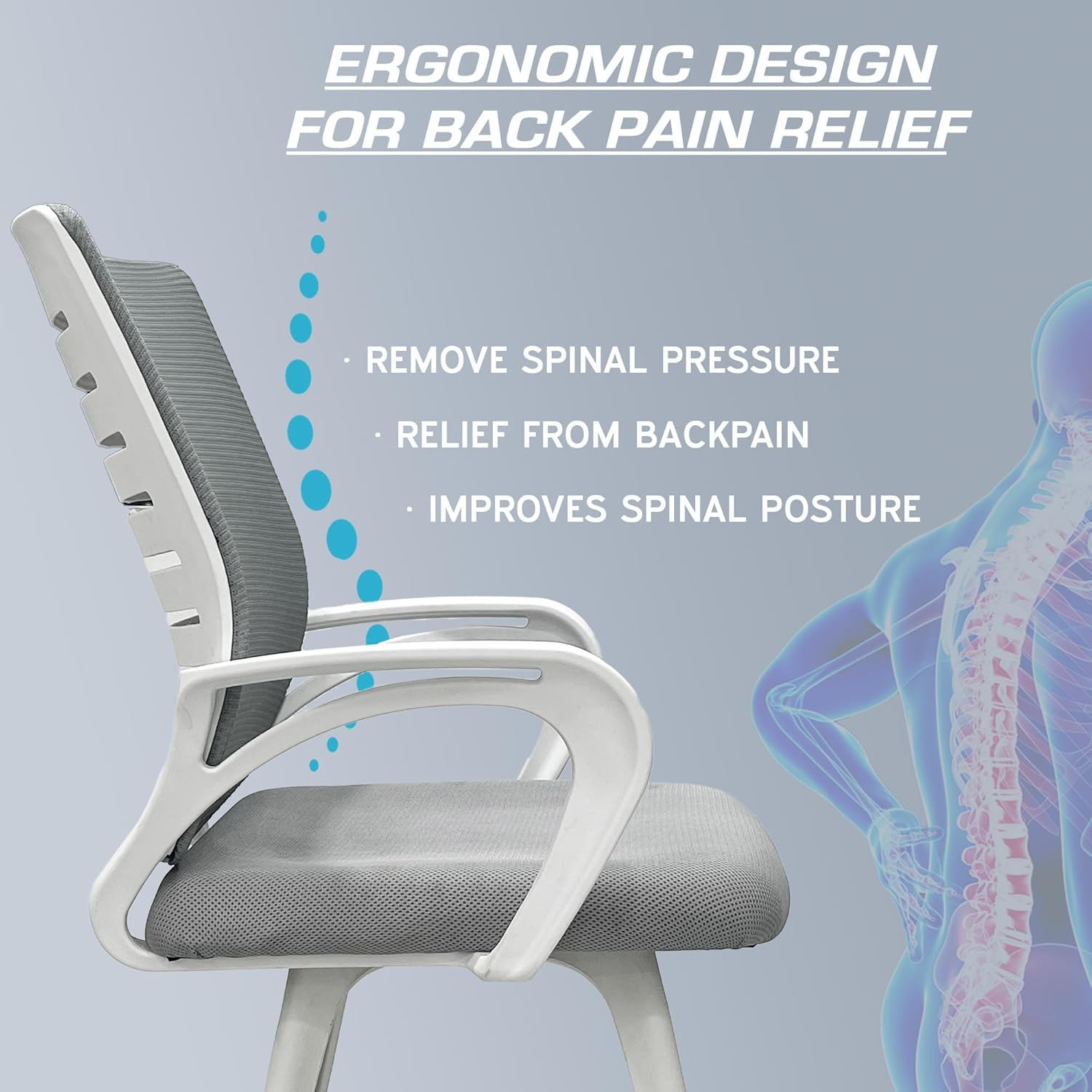 MRC Boom Fix Staff Chair | Mid-Back Fixed Ergonomic for Office Chair & Study Chair - MRC Executive Chairs