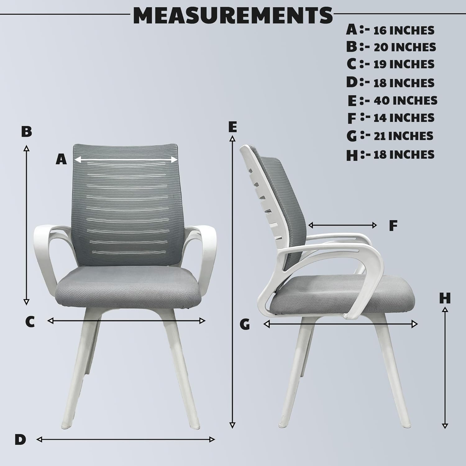 MRC Boom Fix Staff Chair | Mid-Back Fixed Ergonomic for Office Chair & Study Chair - MRC Executive Chairs