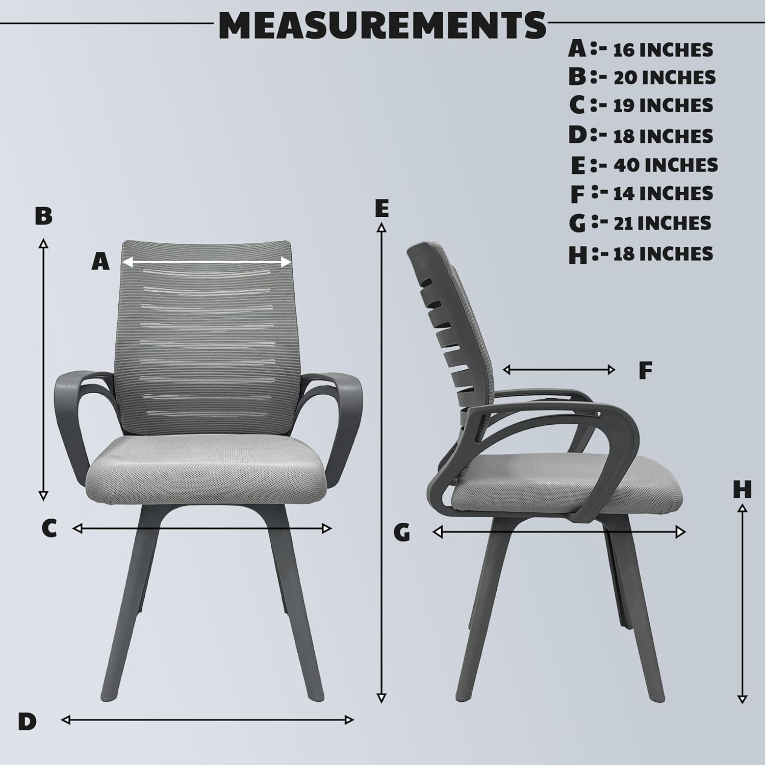 MRC Boom Fix Staff Chair | Mid-Back Fixed Ergonomic for Office Chair & Study Chair - MRC Executive Chairs