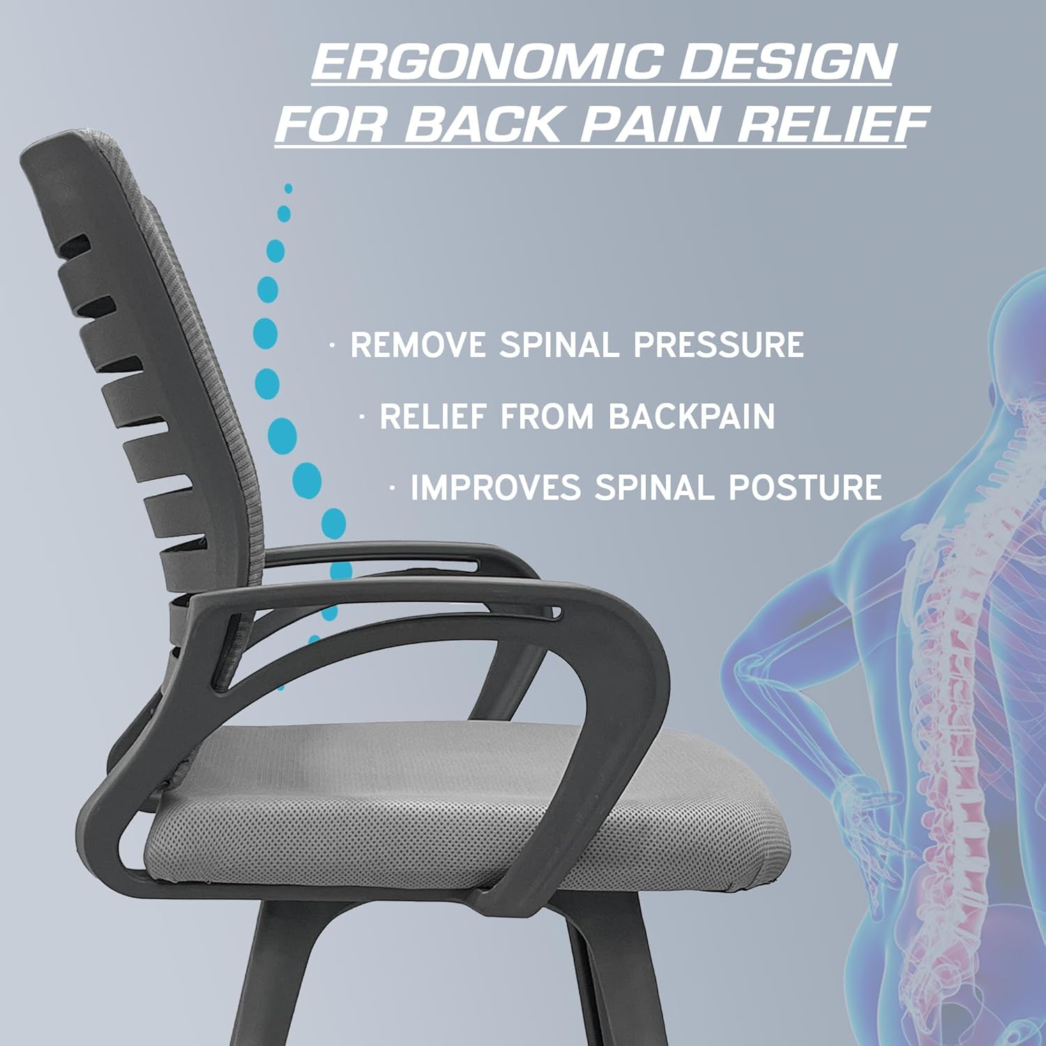 MRC Boom Fix Staff Chair | Mid-Back Fixed Ergonomic for Office Chair & Study Chair - MRC Executive Chairs