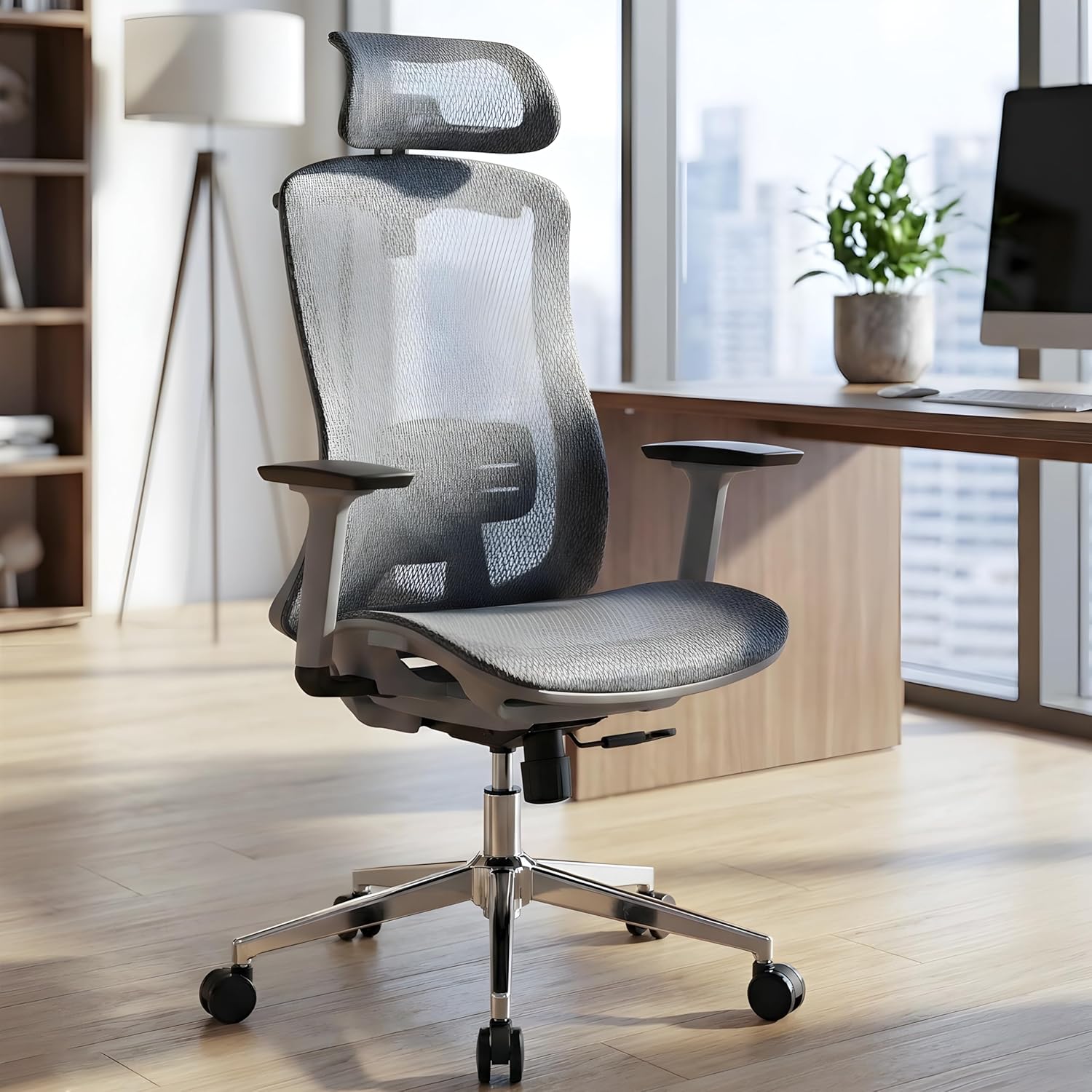 MRC Apex Premium Ergonomic Office Chair | Adjustable Lumbar Support & Mesh Seat, 360° Adjustable Armrests, Multi Lock Mechanism