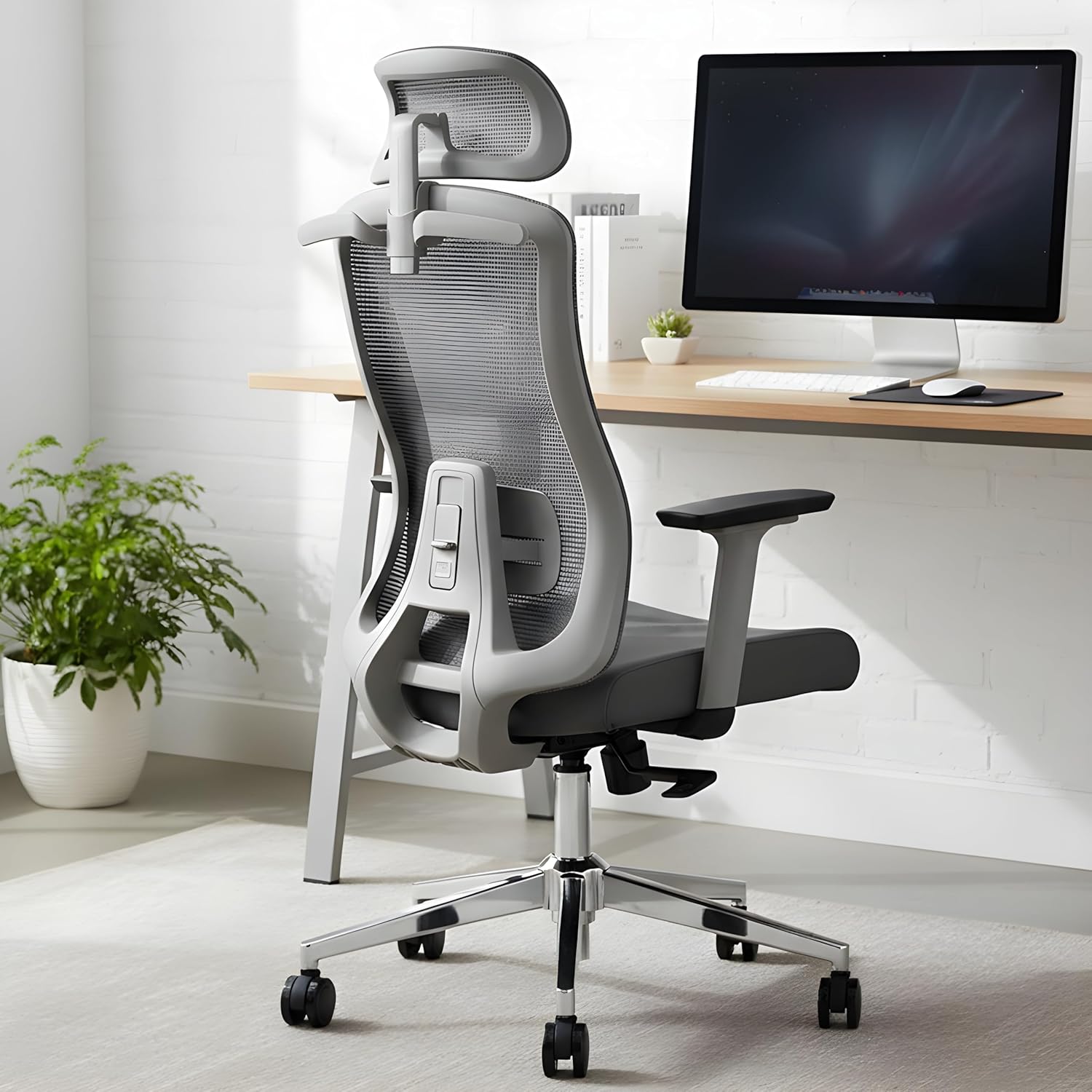 MRC Apex Ergonomic Office Chair| Adjustable Lumbar Support & Mesh Seat, 360° Adjustable Armrests, Multi Lock Mechanism
