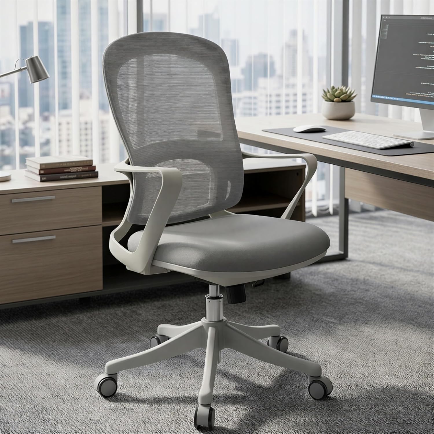 MRC Robo Ergonomic Office Chair (Mid-Back) – Revolving Breathable Mesh Desk Chair for Work from Home & Study–Lumbar Support & Heavy Duty Nylon Base