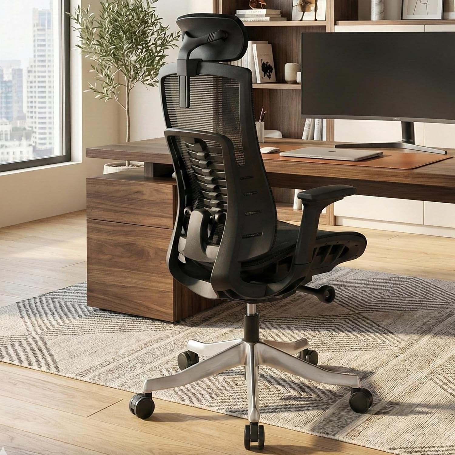 MRC Alcazar Ergonomic Office Chair, Mesh High Back Home Office Computer Chair with Adjustable Lumbar Support, 3D Armrests