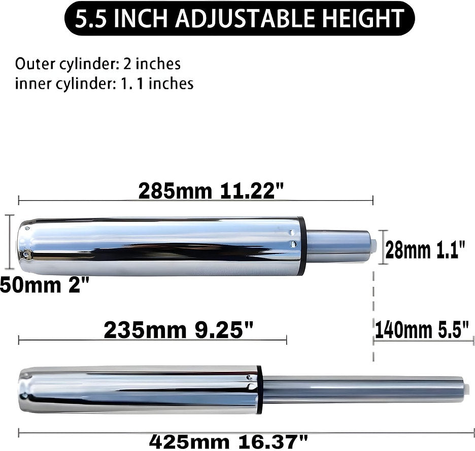 Chrome Hydraulic | Heavy Duty Hydraulic and Suitable for All Office Chairs (Chrome Hydraulic) | Chair Accessories - MRC Executive Chairs