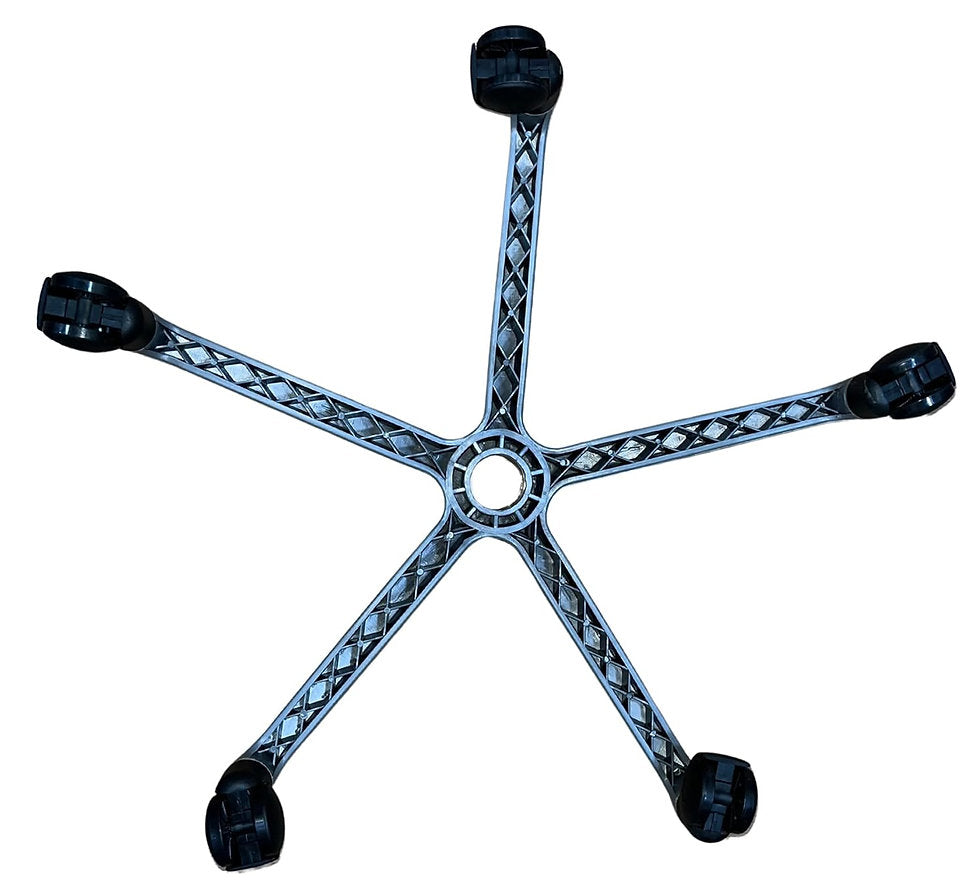 PVC Chairs Base Nylon Black | Nylon Caster Black Wheel with Shining Matt Finish Chair Base (Black) | Chair Accessories - MRC Executive Chairs