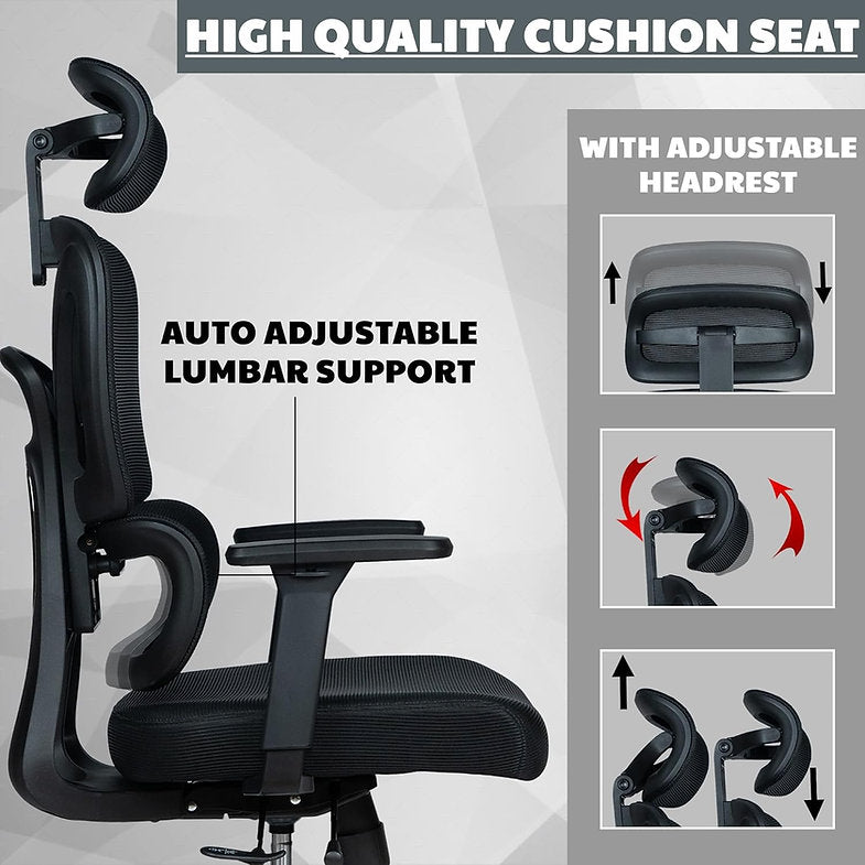 MRC Panther Cushion | Premium Ergonomic Office Chair | 3D Armrests, Multi Lock Mechanism, Seat Sliding - MRC Executive Chairs