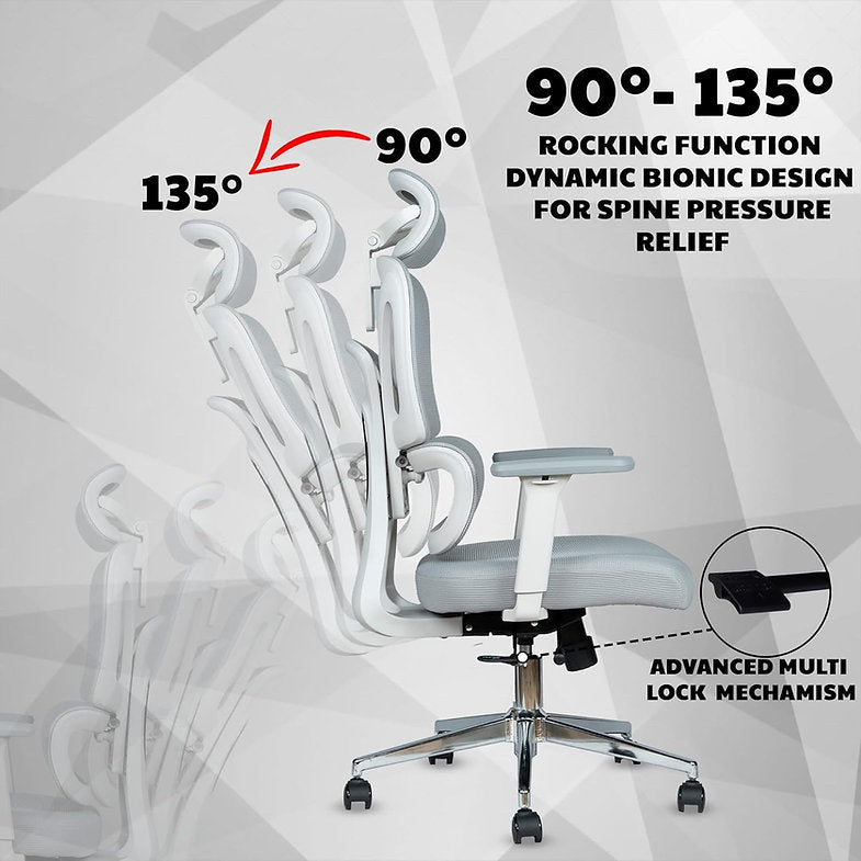 MRC Panther Cushion | Premium Ergonomic Office Chair | 3D Armrests, Multi Lock Mechanism, Seat Sliding - MRC Executive Chairs