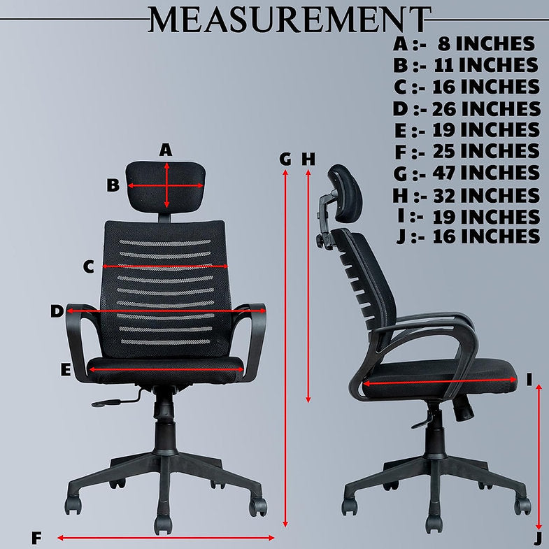 MRC Boom High-Back Office Chair | Ergonomic Desk Office Chair with Adjustable Head Rest and Revolving Heavy Duty Nylon Base - MRC Executive Chairs
