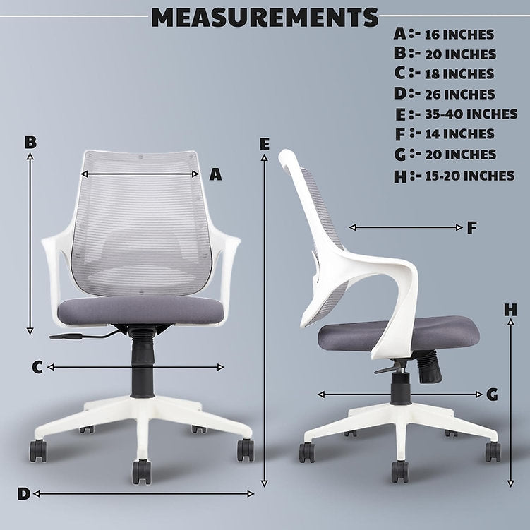 MRC Mono Revolving Ergonomic Office Chair | Breathable Mesh & Study–Lumbar Support with Heavy Duty Nylon Base - MRC Executive Chairs
