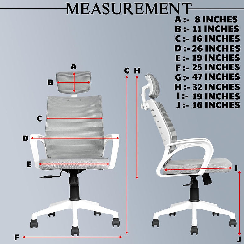 MRC Boom High-Back Office Chair | Ergonomic Desk Office Chair with Adjustable Head Rest and Revolving Heavy Duty Nylon Base - MRC Executive Chairs