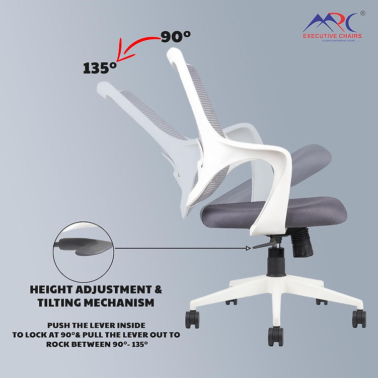 MRC Mono Revolving Ergonomic Office Chair | Breathable Mesh & Study–Lumbar Support with Heavy Duty Nylon Base - MRC Executive Chairs