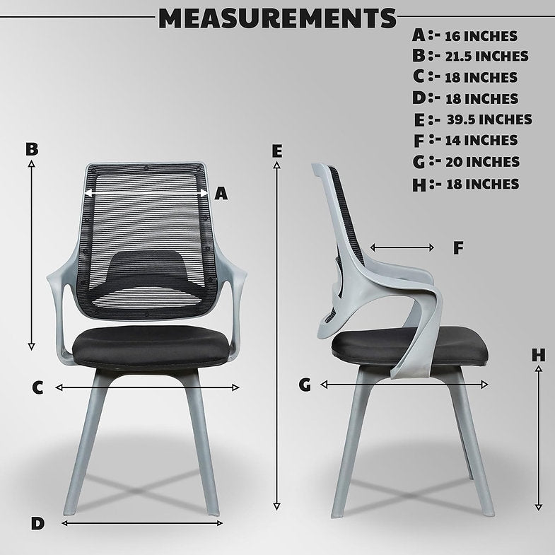MRC Mono Fixed Ergonomic Office Chairs | Breathable Mesh & Study–Lumbar Support with Heavy Duty Nylon Base - MRC Executive Chairs