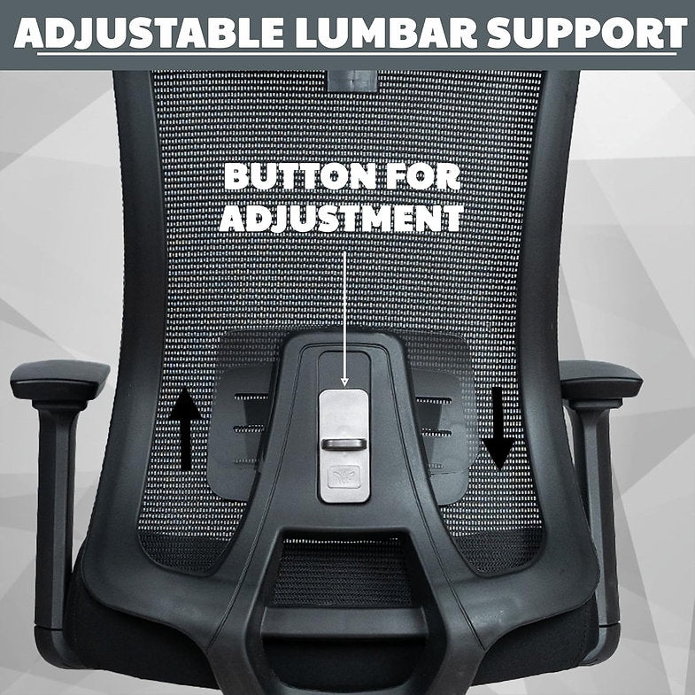 MRC Apex Ergonomic Office Chair| Adjustable Lumbar Support & Mesh Seat, 360° Adjustable Armrests, Multi Lock Mechanism - MRC Executive Chairs