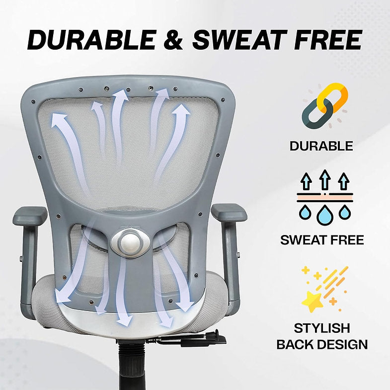 MRC Jazz Mid-Back Office Chair | Office Desk Chair with Adjustable Armrests & Lumbar Support - MRC Executive Chairs