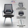 mrc mono fixed chair in black and white with fixed lumbar support and non slip nylon leg pads.