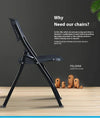 MRC Lazer Folding Chair | Breathable Nylon Seat for Space-Saving Design for Home, Office, and Dorm Rooms - MRC Executive Chairs