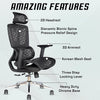 MRC Bravo Premium Ergonomic Office Chair | 2D Head Rest | Dynamic bionic spine pressure relief design | 3D Armrest | Korean Mesh Seat | Three Step Locking Lever | Heavy Duty Chrome Base - MRC Executive Chairs