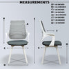 Gray and white MRC Mono fixed office chair featuring an ergonomic upholstered mesh back and nylon frame.