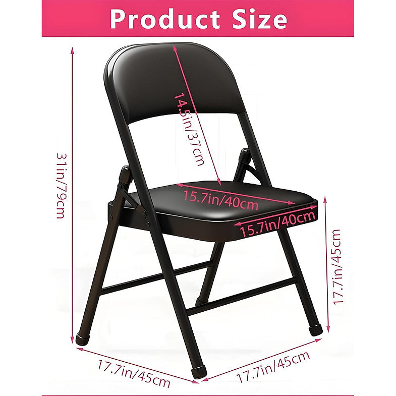 MRC Metal Folding Chair | Super Soft Cushion Seat Upholstered Leatherette for Space-Saving Design for Home - MRC Executive Chairs