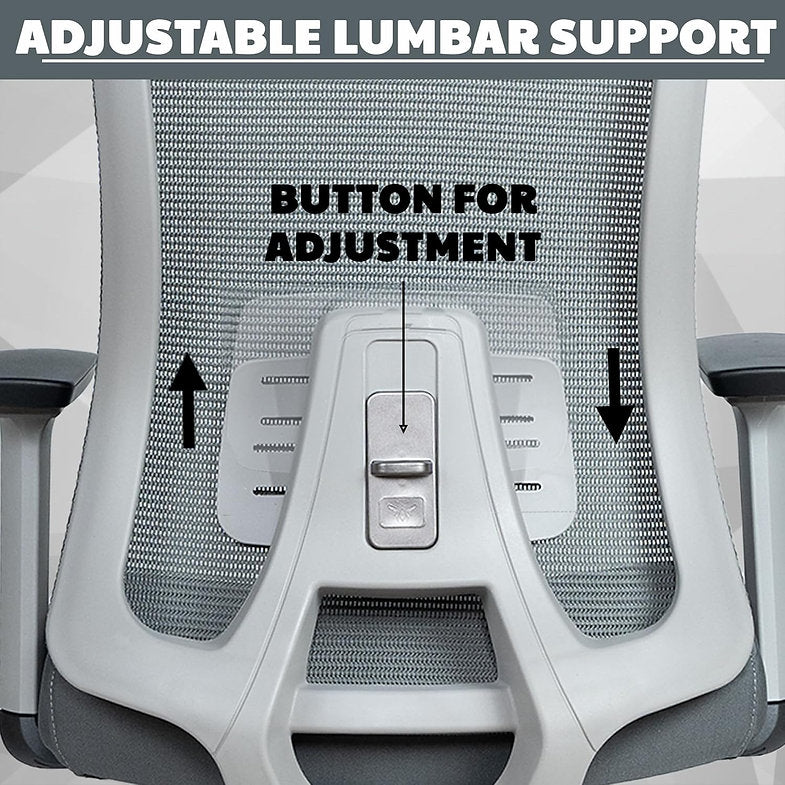 MRC Apex Ergonomic Office Chair| Adjustable Lumbar Support & Mesh Seat, 360° Adjustable Armrests, Multi Lock Mechanism - MRC Executive Chairs