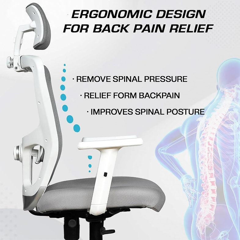 MRC Jazz High-Back Office Chair| Mesh Ergonomic Office Desk Chair with Adjustable Armrests & Lumbar Support - MRC Executive Chairs