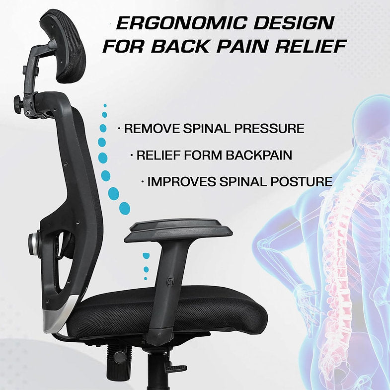 MRC Jazz High-Back Office Chair| Mesh Ergonomic Office Desk Chair with Adjustable Armrests & Lumbar Support - MRC Executive Chairs