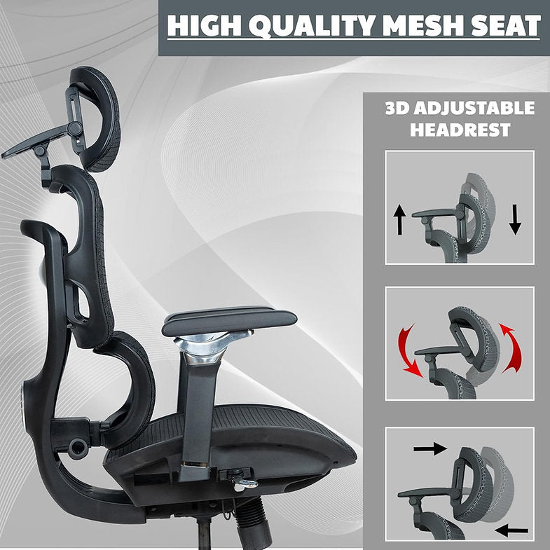 MRC Legacy Premium Ergonomic Office Chair | Adjustable Lumbar Support, 8D Armrests, Multi-Tilt Lock Mechanism, Seat Sliding - MRC Executive Chairs