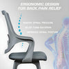 Black and gray MRC Mono fixed mesh chair with ergonomic lumbar support.