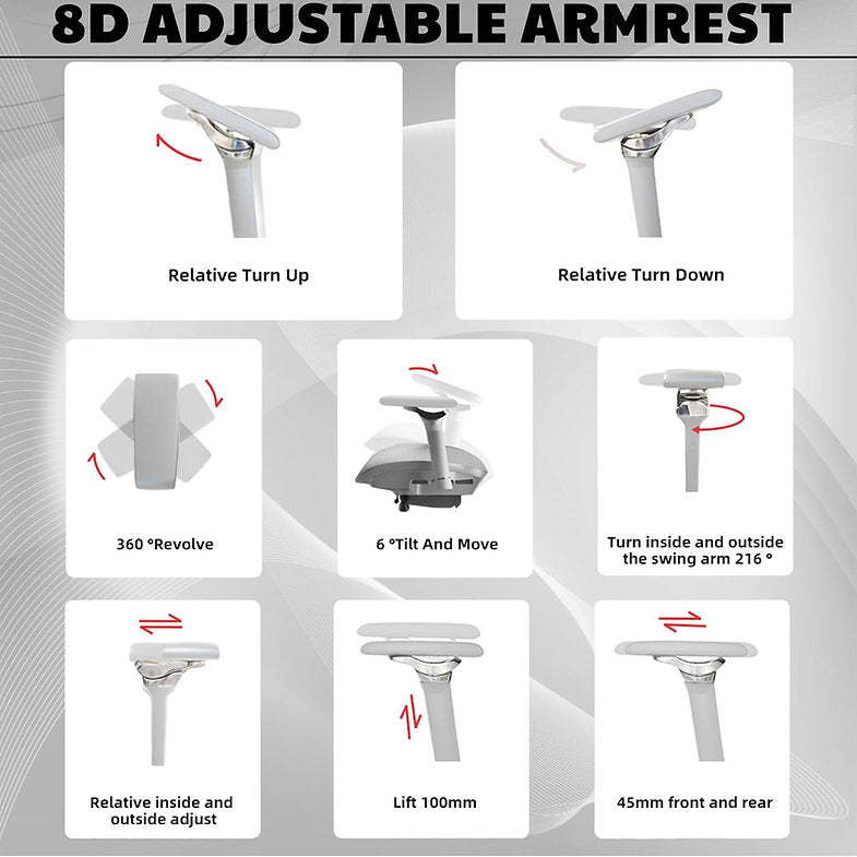 MRC Legacy Premium Ergonomic Office Chair | Adjustable Lumbar Support, 8D Armrests, Multi-Tilt Lock Mechanism, Seat Sliding - MRC Executive Chairs