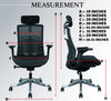 MRC Alcazar Ergonomic Office Chair, Mesh High Back Home Office Computer Chair with Adjustable Lumbar Support, 3D Armrests - MRC Executive Chairs