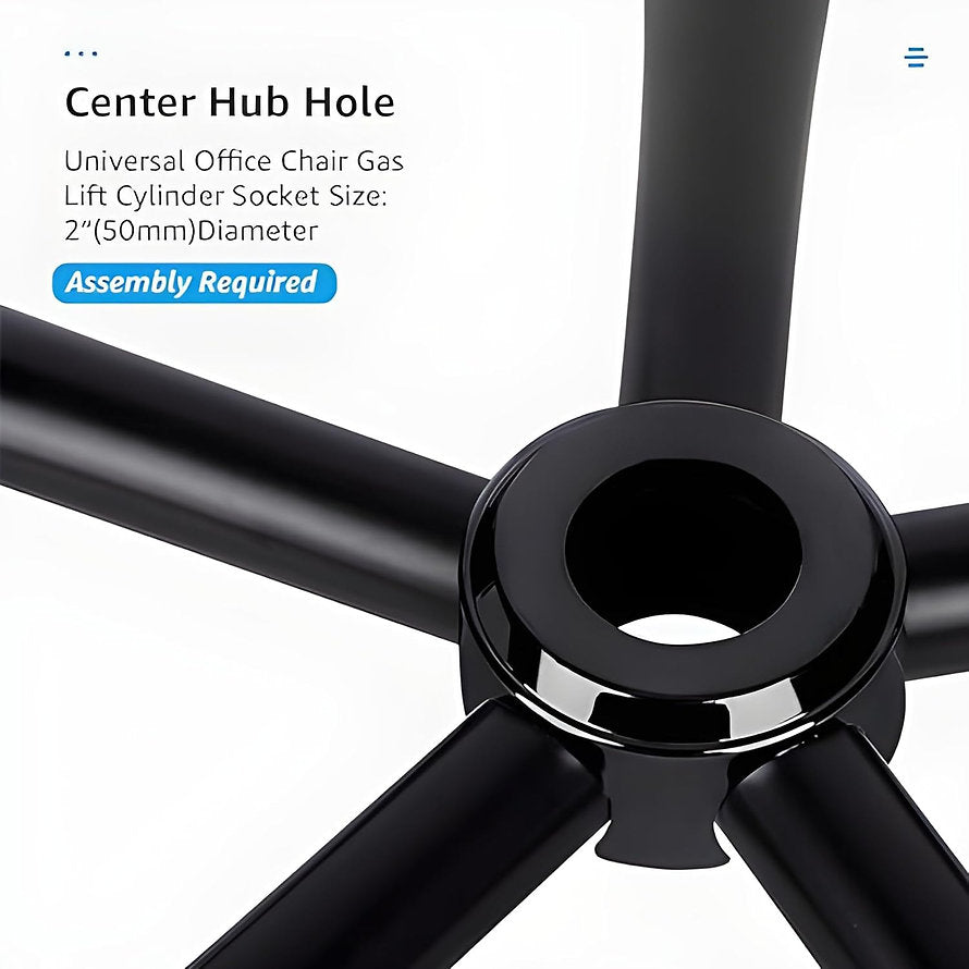 Heavy Duty Chair Base With Wheels | 25 Inches With Nylon Wheels (Black) | Chair Accessories - MRC Executive Chairs