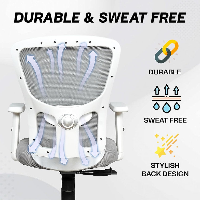 MRC Jazz Mid-Back Office Chair | Office Desk Chair with Adjustable Armrests & Lumbar Support - MRC Executive Chairs