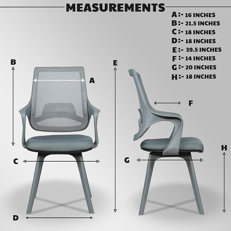 MRC Mono Fixed Ergonomic Office Chairs | Breathable Mesh & Study–Lumbar Support with Heavy Duty Nylon Base - MRC Executive Chairs