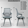 Gray MRC Mono fixed office chair featuring an ergonomic upholstered mesh back and nylon frame.
