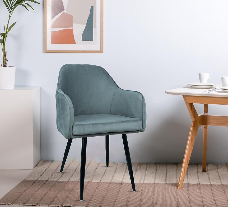 MRC Softy Dining Chair | Velvet Fabric & Cushion Seat for Restaurants, Bedroom, Living Room