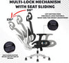 MRC Status Premium Mesh Ergonomic Office Chair | 4D Armrests with High Back, Back Height Adjust, Multi-Lock with seat Slide - MRC Executive Chairs