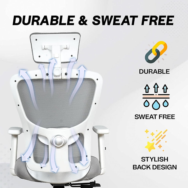 MRC Jazz High-Back Office Chair| Mesh Ergonomic Office Desk Chair with Adjustable Armrests & Lumbar Support - MRC Executive Chairs