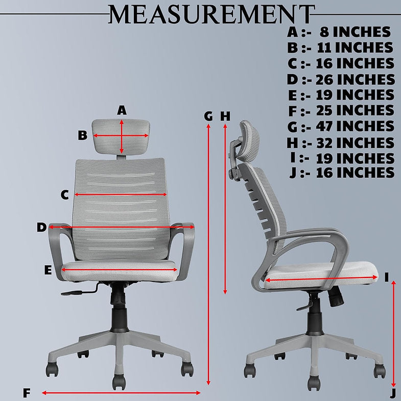 MRC Boom High-Back Office Chair | Ergonomic Desk Office Chair with Adjustable Head Rest and Revolving Heavy Duty Nylon Base - MRC Executive Chairs