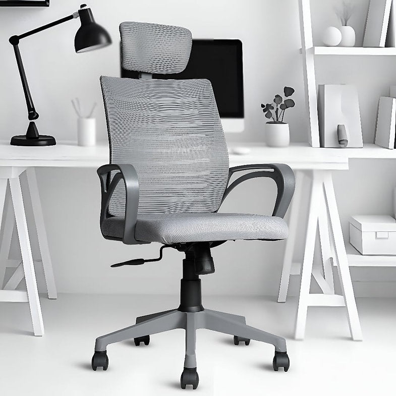 MRC Boom High-Back Office Chair | Ergonomic Desk Office Chair with Adjustable Head Rest and Revolving Heavy Duty Nylon Base - MRC Executive Chairs