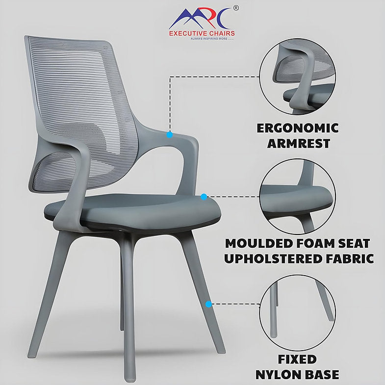 MRC Mono Fixed Ergonomic Office Chairs | Breathable Mesh & Study–Lumbar Support with Heavy Duty Nylon Base - MRC Executive Chairs