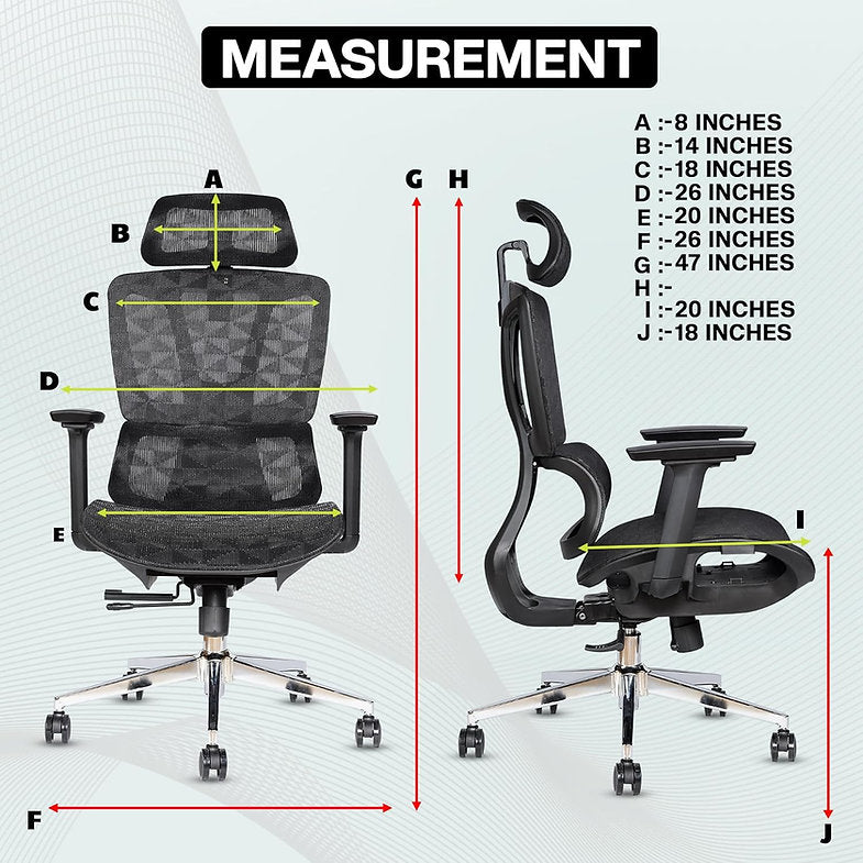 MRC Bravo Premium Ergonomic Office Chair | High Back Mesh with Auto-Adjustable Lumbar & 3D Arms - MRC Executive Chairs