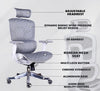 MRC Aero Mesh | High Back Korean Mesh Ergonomic Office Chair | Adjustable Headrest, Lumbar, Pu Armrests - MRC Executive Chairs
