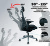 MRC Alcazar Ergonomic Office Chair, Mesh High Back Home Office Computer Chair with Adjustable Lumbar Support, 3D Armrests - MRC Executive Chairs