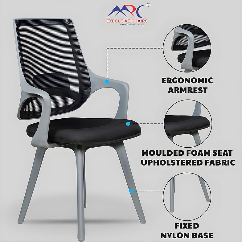 MRC Mono Fixed Ergonomic Office Chairs | Breathable Mesh & Study–Lumbar Support with Heavy Duty Nylon Base - MRC Executive Chairs